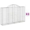 vidaXL Kaarevat kivikorit 3 kpl 200x30x120/140 cm galvanoitu rauta