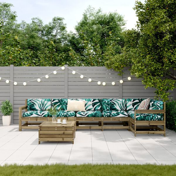 vidaXL 7-osainen Ulkosohvasarja kyll&auml;stetty m&auml;nty