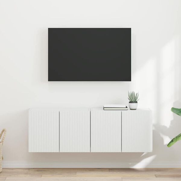 vidaXL TV-sein&auml;kaappi 2 pcs Valkoinen 59,5 x 31 x 40 cm Tekninen puu