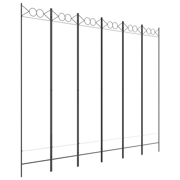 vidaXL 6-paneelinen Tilanjakaja valkoinen 240x200 cm kangas