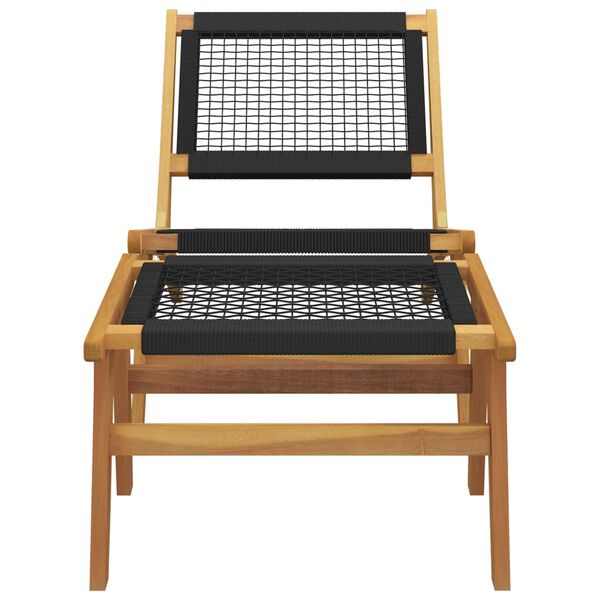 vidaXL Puutarhatuoli jalkatuella täysi tiikki ja polyesteri