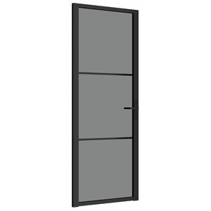 vidaXL Sis&auml;ovi 76x201,5 cm musta ESG-lasi ja alumiini