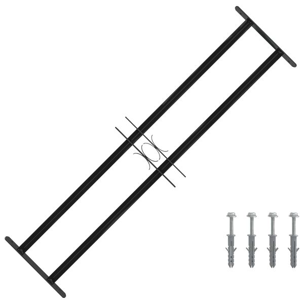 vidaXL Ikkunaverkko Musta 115 x 30 cm Jauhemaalattu Ter&auml;s