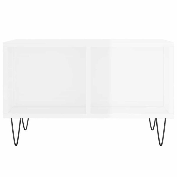 vidaXL Sohvap&ouml;yt&auml; korkeakiilto valkoinen 60x50x36,5 cm tekninen puu