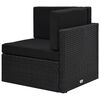 vidaXL 11-osainen Puutarhasohvasarja tyynyill&auml; musta polyrottinki