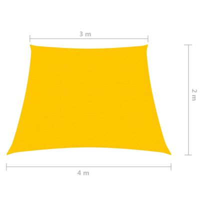 vidaXL Aurinkopurje 160 g/m² keltainen 3/4x2 m HDPE