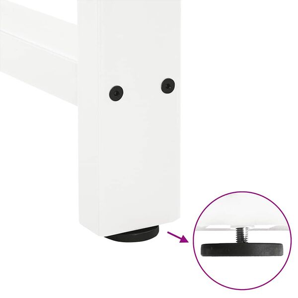 vidaXL Ruokapöydän jalat valkoiset 2 kpl 80x(72-73) cm teräs