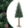 vidaXL Kapea joulukuusi aidolla puulla ja lumella vihre&auml; 210 cm