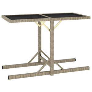 vidaXL Puutarhap&ouml;yt&auml; beige 110x53x72 cm lasi ja polyrottinki