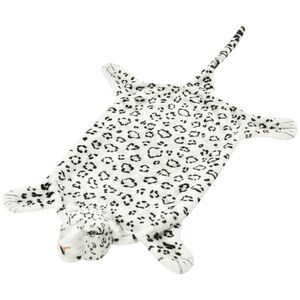 vidaXL Leopardimatto plyysi 139 cm Valkoinen