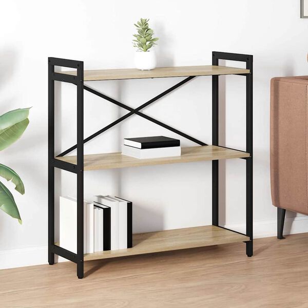 vidaXL Kirjahylly Sonoman tammi 80 x 30 x 85 cm Tekninen puu