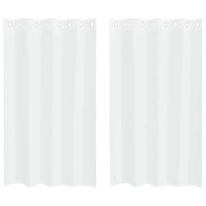 vidaXL Verhosatiini verhoilla 2 pcs Valkoinen 175 x 140 cm Polyesteri