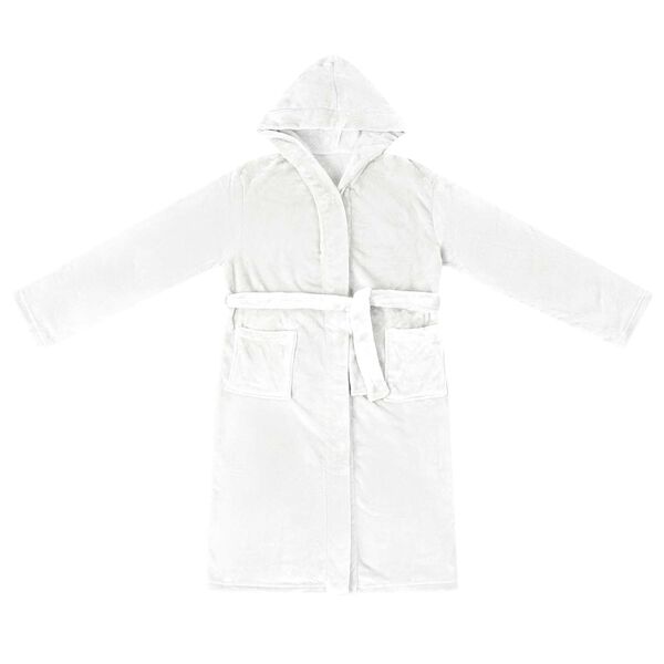 vidaXL Kylpytakki hupparilla Valkoinen s Flanelli