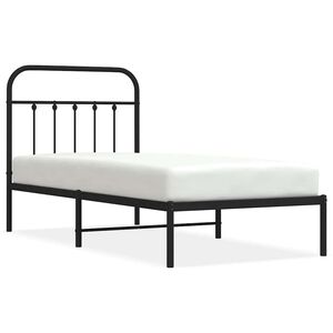 vidaXL Metallinen s&auml;ngynrunko p&auml;&auml;dyll&auml; musta 90x190 cm