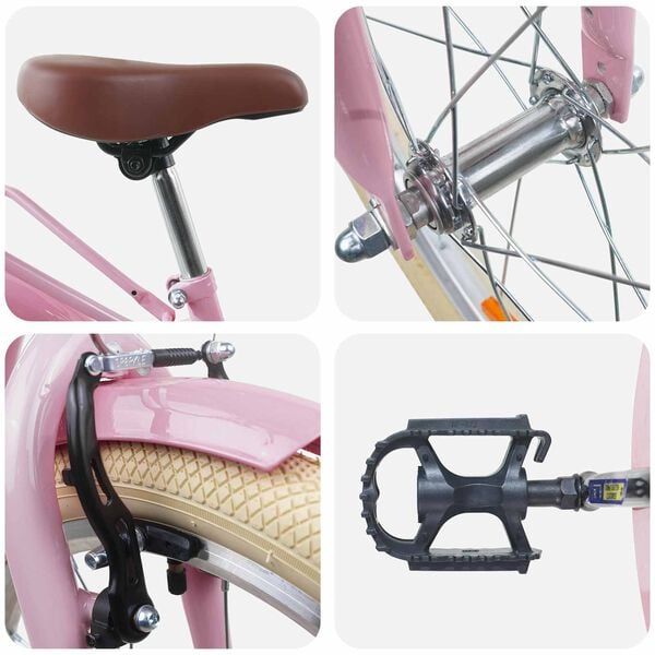 vidaXL Lastenpy&ouml;r&auml; 20 Tuumaa 6-11-vuotiaille Vaaleanpunainen