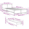 vidaXL Sängynrunko laatikoilla ruskea tammi 100x200 cm tekninen puu