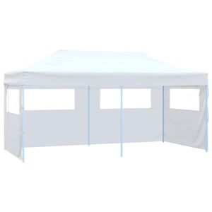 vidaXL Kokoontaittuva juhlateltta 4 sivusein&auml;&auml; 3x6 m ter&auml;s valkoinen
