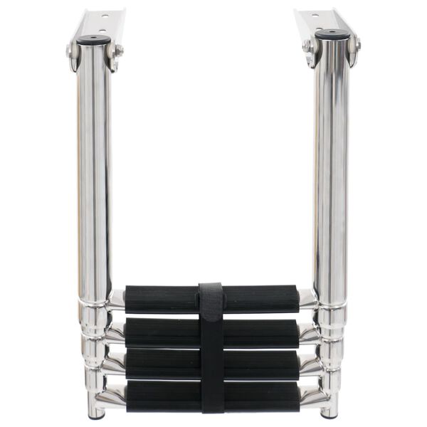 vidaXL Kokoontaittuvat tikkaat 4 askelta ruostumaton ter&auml;s