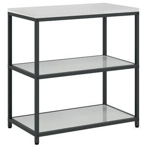 vidaXL Keitti&ouml;n hyllyyksikk&ouml; HATTEM Hopea 90 x 50 x 92 cm Ter&auml;s