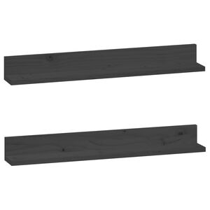 vidaXL Sein&auml;hyllyt 2 kpl harmaa 80x11x9 cm t&auml;ysi m&auml;nty