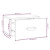 vidaXL Seinäkiinnitettävät yöpöydät 2 kpl harmaa 40x29,5x22 cm