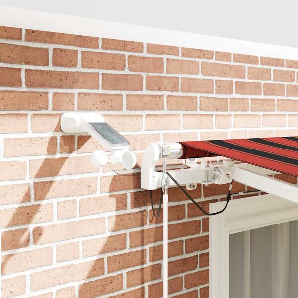 vidaXL Sis&auml;&auml;nkelattava markiisi LED/tuulisens. 300x250cm oranssiruskea