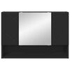 vidaXL Peilikaappi s&auml;ilytystilassa Musta 80 x 17 x 55 cm Tekninen puu