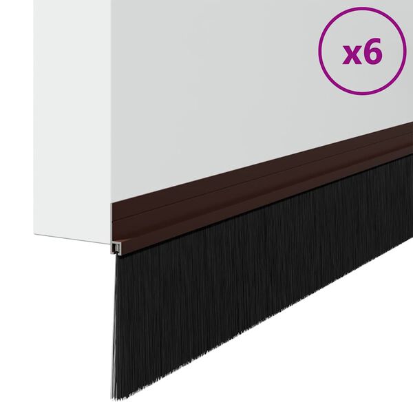 vidaXL Itsekiinnittyv&auml;t oven harjatiivisteet 6 pcs Ruskea 100 cm