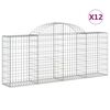 vidaXL Kaarevat kivikorit 12 kpl 200x30x80/100 cm galvanoitu rauta