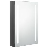 vidaXL LED kylpyhuoneen peilikaappi kiiltävä harmaa 50x13x70 cm