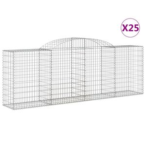 vidaXL Kaarevat kivikorit 25 kpl 300x50x100/120 cm galvanoitu rauta