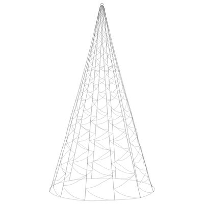vidaXL Joulukuusi lipputankoon 1400 lämpimän valkoista LEDiä 500 cm