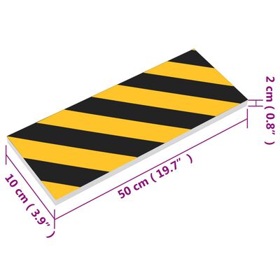 vidaXL Seinäsuojat 6 kpl keltainen ja musta 50x10x2 cm EVA vaahtomuovi