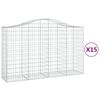 vidaXL Kaarevat kivikorit 15 kpl 200x50x120/140 cm galvanoitu rauta