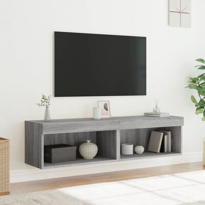 vidaXL TV-kaapit LED-valoilla 2 kpl harmaa Sonoma 60x30x30 cm