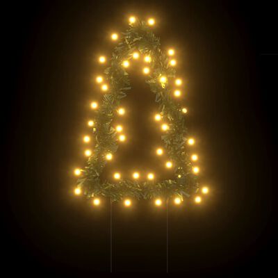 vidaXL Joulukuusi valokoriste maapiikeillä 3 kpl 50 LED-valoa 30 cm