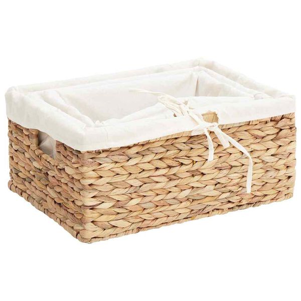 vidaXL S&auml;ilytyskorit 3 pcs Luonnollinen 40 x 30 x 18 cm Vesihyasintti