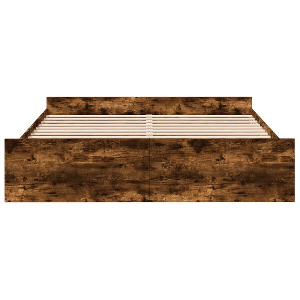 vidaXL S&auml;ngynrunko laatikoilla savutammi 200x200 cm tekninen puu