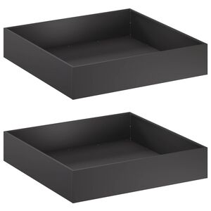 vidaXL Puutarha ruukku 2 kpl Musta 100 x 100 x 20 cm
