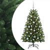 vidaXL Tekokuusi keskivihre&auml; joulupalloilla 150 cm 150 LEDi&auml;