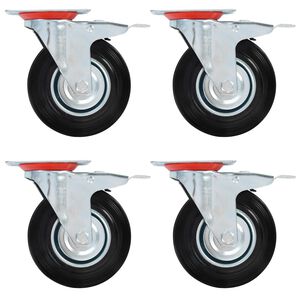 vidaXL Rullapy&ouml;r&auml;t kaksoisjarruilla 4 kpl 125 mm