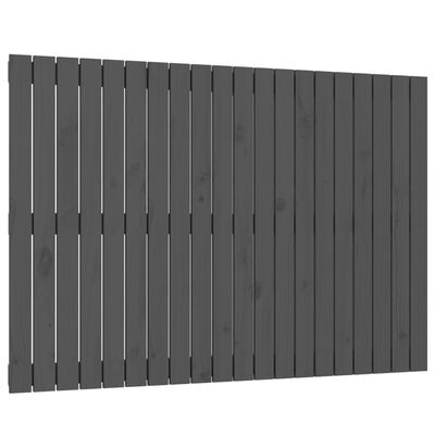 vidaXL Sängynpääty seinälle harmaa 127,5x3x90 cm täysi mänty