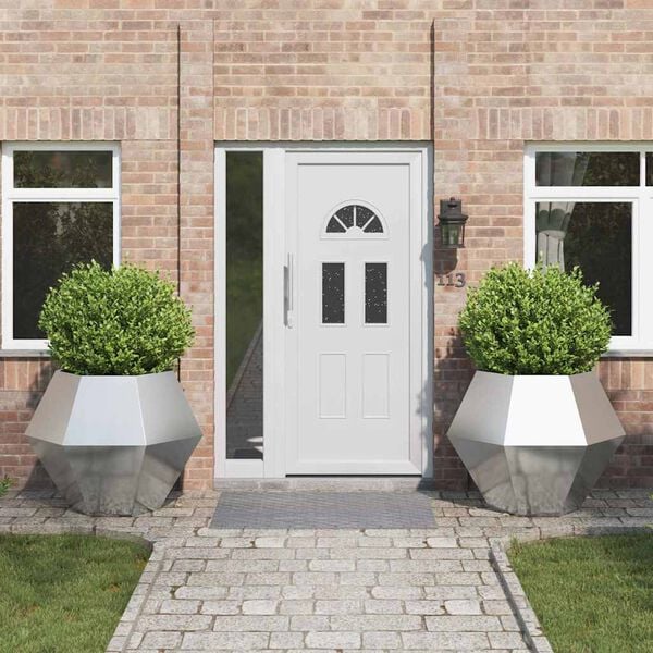 vidaXL Kukkalaatikko 2 pcs Hopea 100 x 100 x 80 cm Ruostumaton ter&auml;s