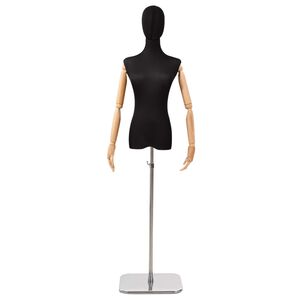 vidaXL S&auml;&auml;dett&auml;v&auml; 165-213 cm muotokuva jalustalla Nainen PP Musta