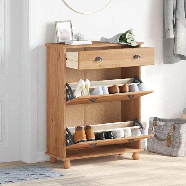 vidaXL Kenk&auml;kaappi ASKIM Ruskea 85 x 35 x 108 cm Massiivinen m&auml;nty