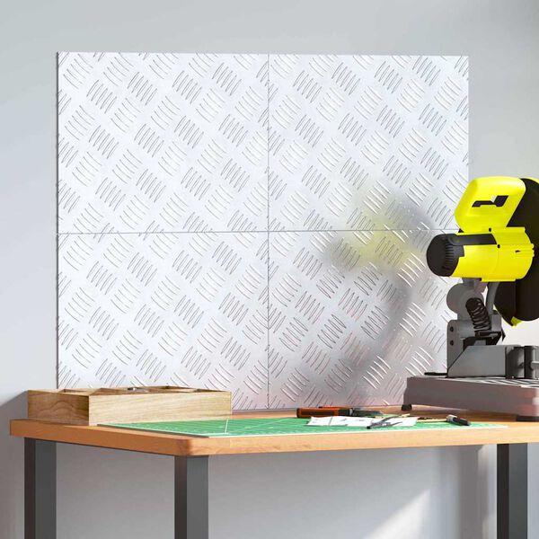 vidaXL Portaan askelma Suorakaide 4 pcs Hopea 40 x 30 cm Alumiini