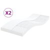 vidaXL Vaahtomuovipatjat 2 kpl valk. 90x200 cm 7 vy&ouml;hykett&auml; kov. 20ILD