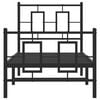 vidaXL Metallinen sängynrunko päädyillä musta 75x190 cm