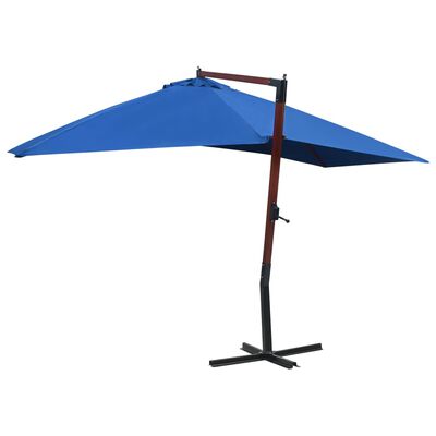 vidaXL Riippuva aurinkovarjo puurunko 400x300 cm sininen
