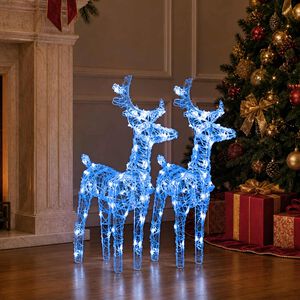 vidaXL Jouluporot 2 kpl sininen 80 LED-valoa akryyli
